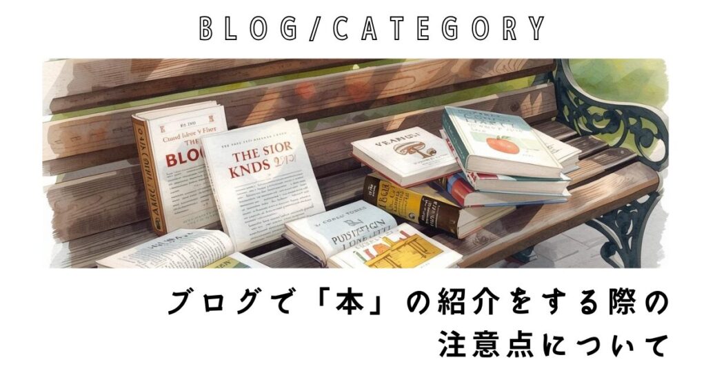 ブログで「本」の紹介をする際の注意点について